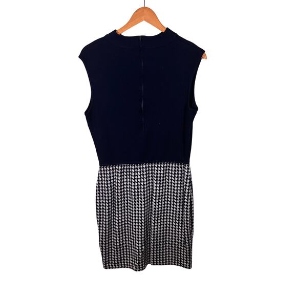 ST JOHN Knit Black White Sleeves Classic Career Modest Midi Dress 12 - Picture 5 of 5